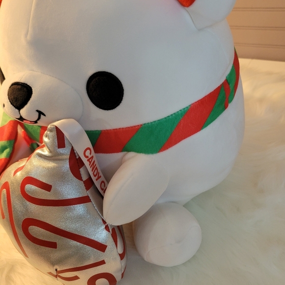 Zuru Snackles Cute White Bear Plush with Scarf and Candy Cane - Picture 7 of 9